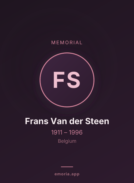 Memorial portrait of Frans Van der Steen