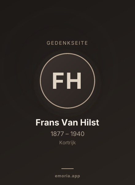 Gedenkportrait von Frans Van Hilst