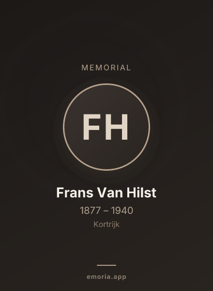 Memorial portrait of Frans Van Hilst