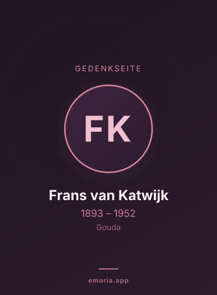 Gedenkportrait von Frans van Katwijk