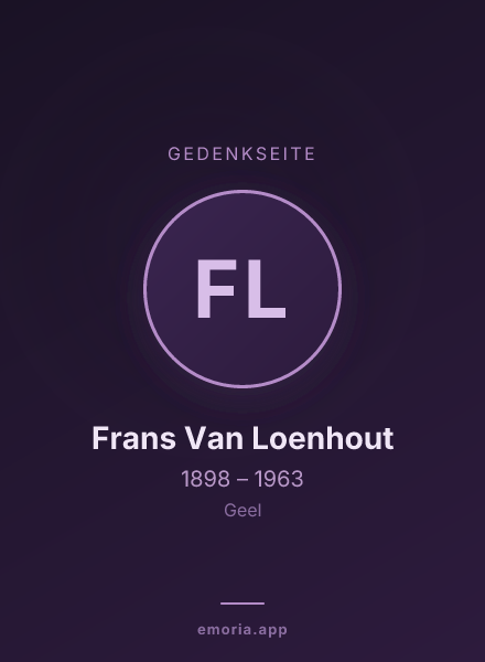 Gedenkportrait von Frans Van Loenhout