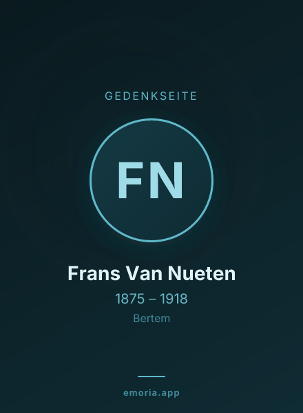 Gedenkportrait von Frans Van Nueten
