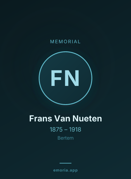Memorial portrait of Frans Van Nueten