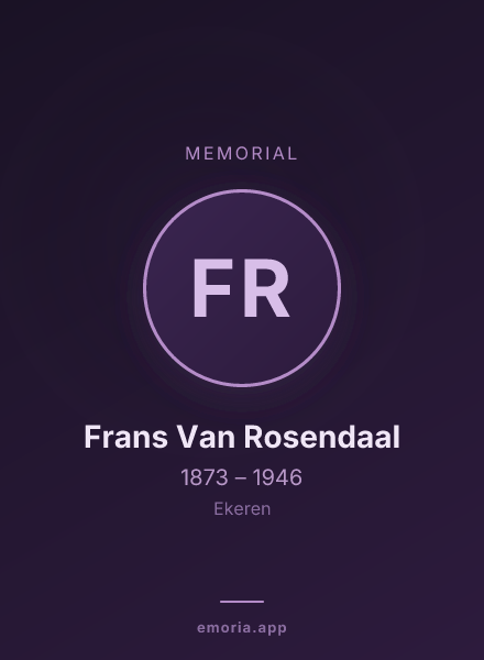 Memorial portrait of Frans Van Rosendaal