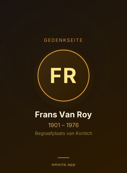 Gedenkportrait von Frans Van Roy