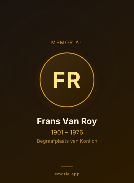 Memorial portrait of Frans Van Roy