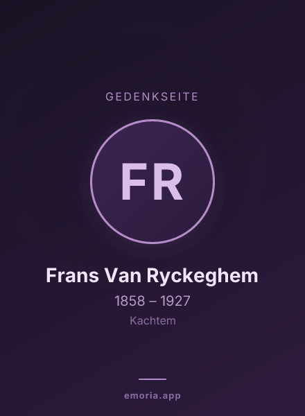 Gedenkportrait von Frans Van Ryckeghem