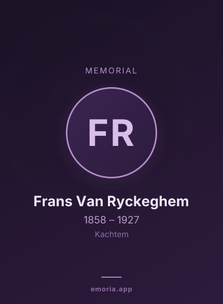 Memorial portrait of Frans Van Ryckeghem