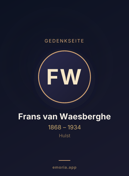 Gedenkportrait von Frans van Waesberghe