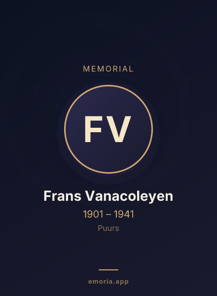 Memorial portrait of Frans Vanacoleyen
