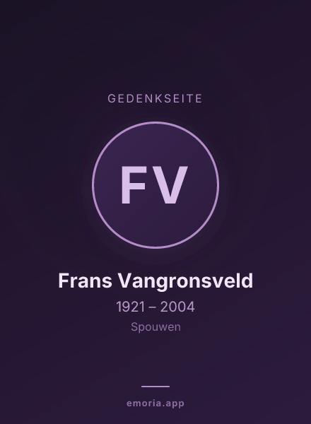 Gedenkportrait von Frans Vangronsveld