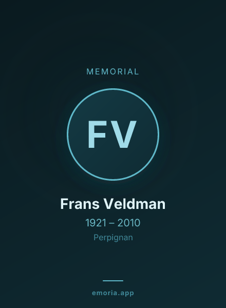 Memorial portrait of Frans Veldman