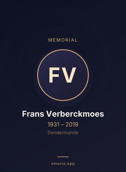 Memorial portrait of Frans Verberckmoes