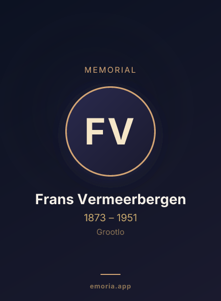 Memorial portrait of Frans Vermeerbergen