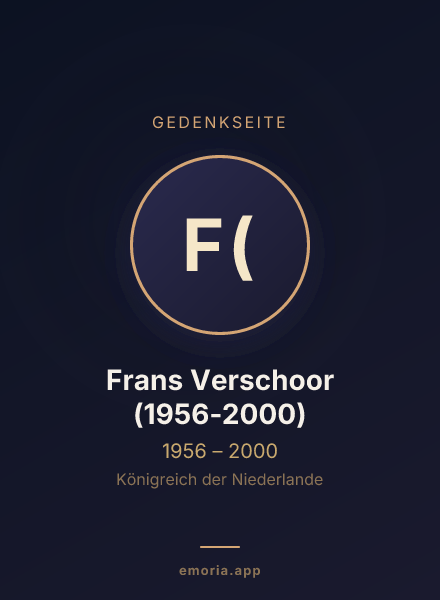 Gedenkportrait von Frans Verschoor (1956-2000)
