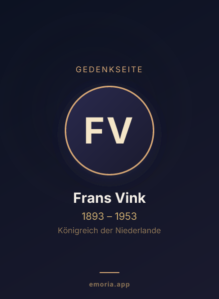 Gedenkportrait von Frans Vink