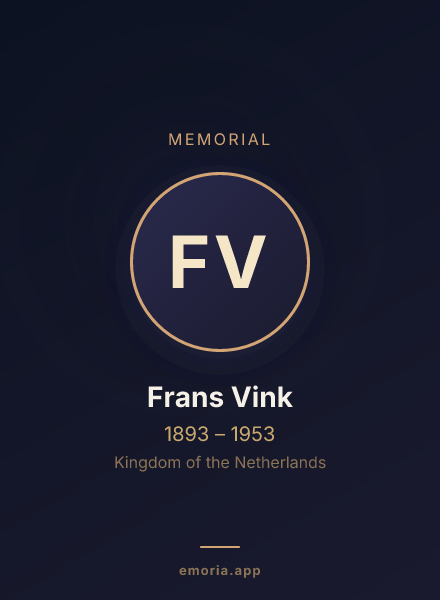 Memorial portrait of Frans Vink