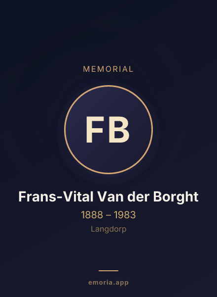 Memorial portrait of Frans-Vital Van der Borght