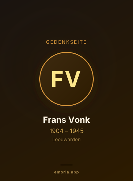 Gedenkportrait von Frans Vonk