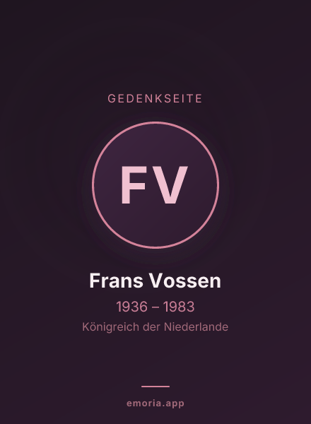 Gedenkportrait von Frans Vossen