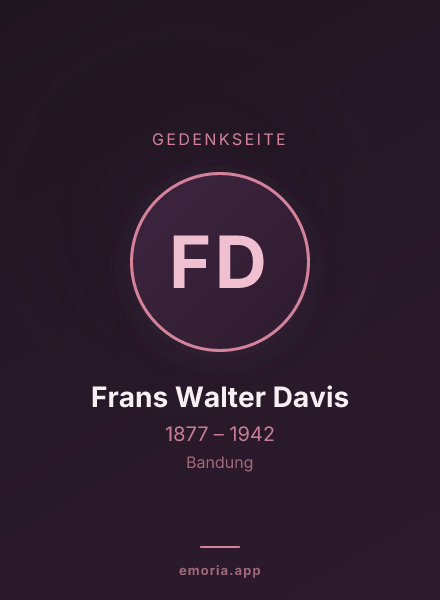Gedenkportrait von Frans Walter Davis