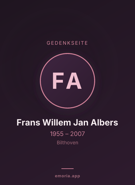 Gedenkportrait von Frans Willem Jan Albers