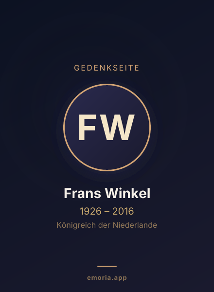 Gedenkportrait von Frans Winkel