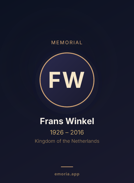 Memorial portrait of Frans Winkel