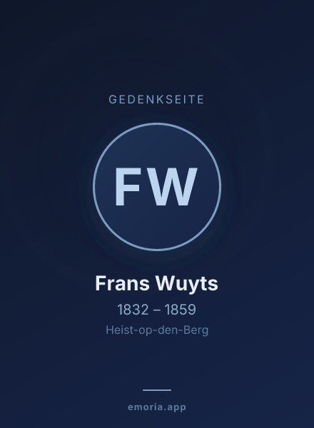 Gedenkportrait von Frans Wuyts
