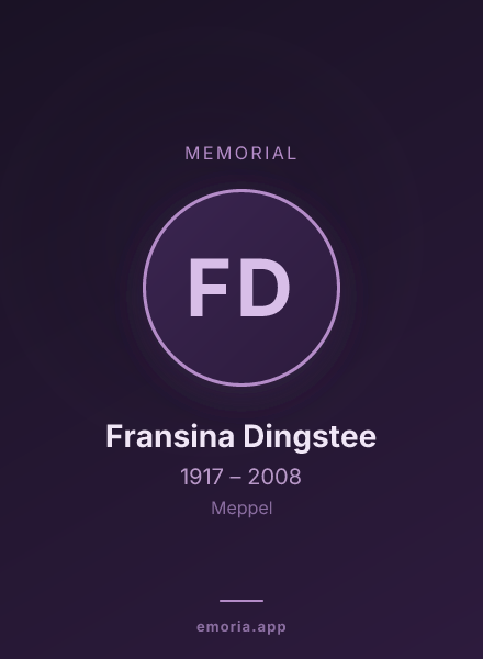 Memorial portrait of Fransina Dingstee
