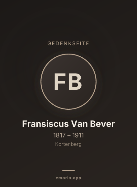 Gedenkportrait von Fransiscus Van Bever