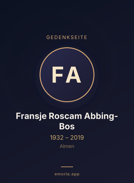 Gedenkportrait von Fransje Roscam Abbing-Bos