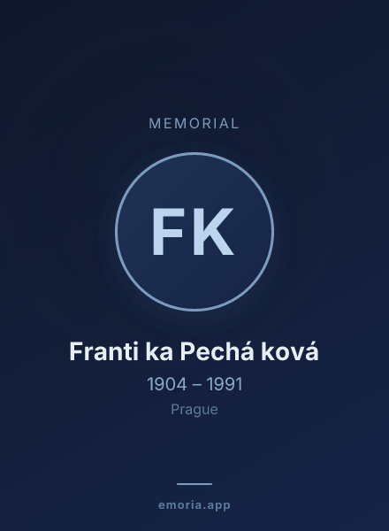 Memorial portrait of Franti ka Pechá ková