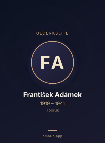 Gedenkportrait von František Adámek