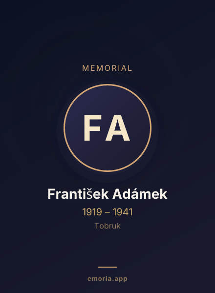 Memorial portrait of František Adámek
