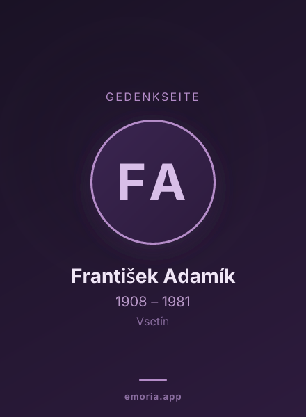Gedenkportrait von František Adamík