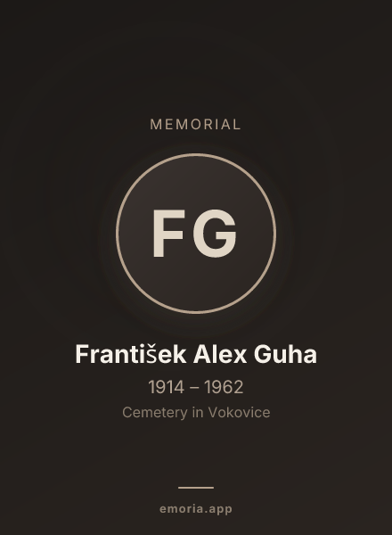 Memorial portrait of František Alex Guha