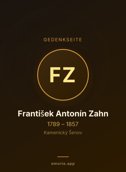 Gedenkportrait von František Antonín Zahn