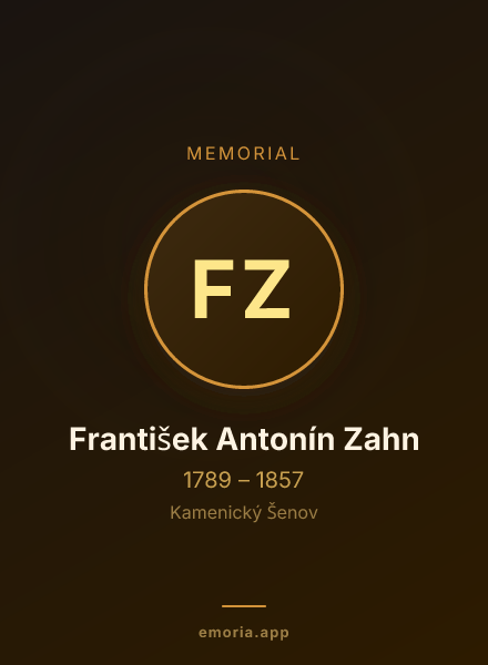Memorial portrait of František Antonín Zahn