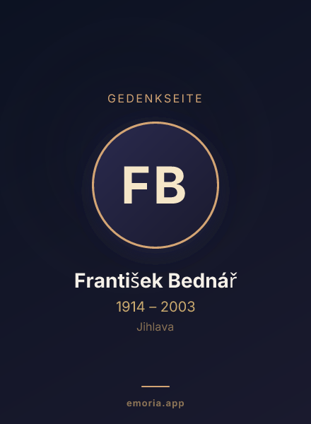 Gedenkportrait von František Bednář