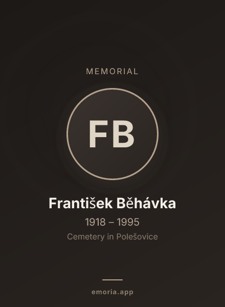 Memorial portrait of František Běhávka