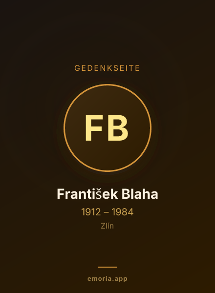 Gedenkportrait von František Blaha