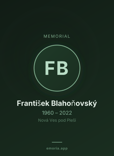 Memorial portrait of František Blahoňovský