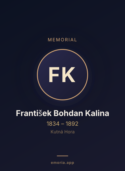 Memorial portrait of František Bohdan Kalina
