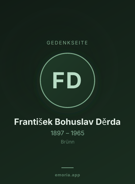 Gedenkportrait von František Bohuslav Děrda