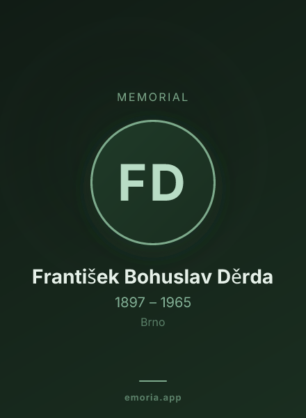 Memorial portrait of František Bohuslav Děrda