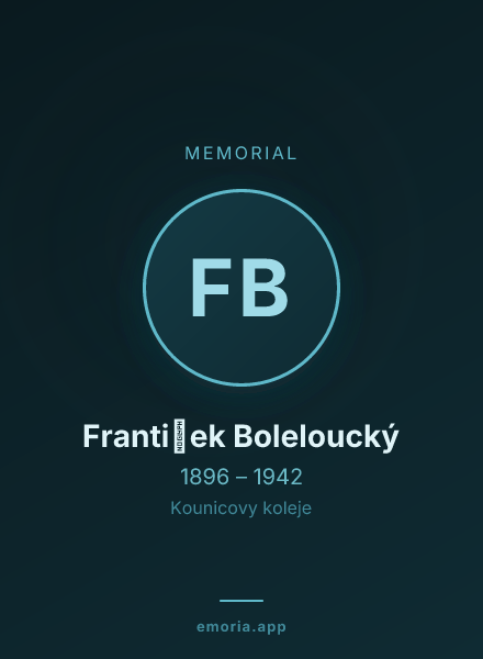 Memorial portrait of František Boleloucký