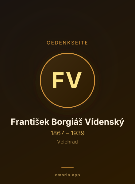 Gedenkportrait von František Borgiáš Vídenský