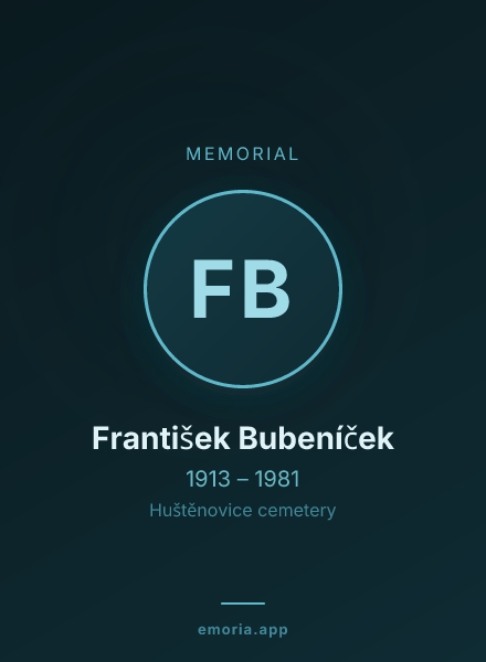Memorial portrait of František Bubeníček