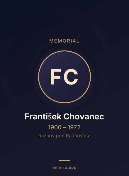 Memorial portrait of František Chovanec